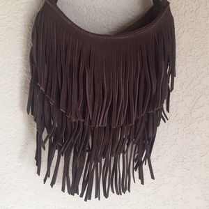 Small brown fringe bag/purse/crossbody bag